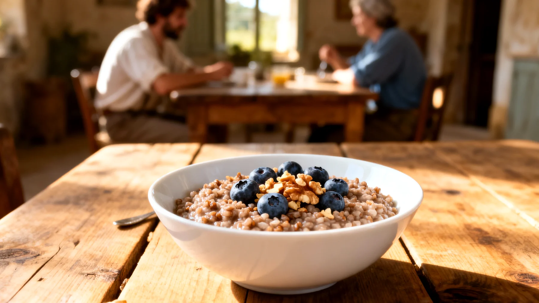 Porridge de sarrasin aux noix et myrtilles"