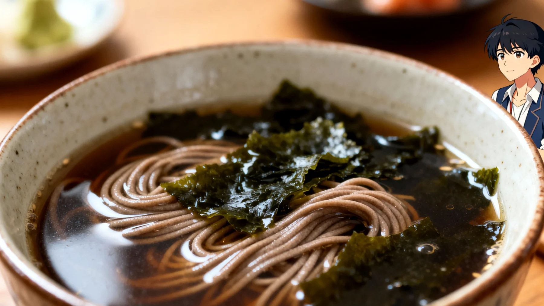 Soupe miso au sarrasin et algues wakame"